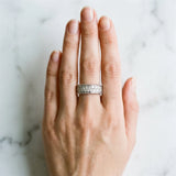 Silver Round Cut Diamond Pave Eternity Band with Bead Prong Setting_46