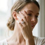 Silver Round Cut Diamond Pave Eternity Band with Bead Prong Setting_48