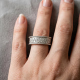 Silver Round Cut Diamond Pave Eternity Band with Bead Prong Setting_49