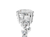 Silver Round Cut Diamond Scattered Round Accent Ring with Prong Setting_11