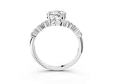 Silver Round Cut Diamond Scattered Round Accent Ring with Prong Setting_9