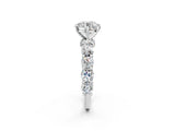 Silver Round Cut Diamond Side Stone Engagement Ring with Four-Prong Setting_10