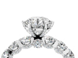 Silver Round Cut Diamond Side Stone Engagement Ring with Four-Prong Setting_12