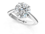 Silver Round Cut Diamond Solitaire Engagement Ring with Cathedral Setting and Four-Prong Mount_16