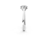 Silver Round Cut Diamond Solitaire Engagement Ring with Cathedral Setting and Four-Prong Mount_17