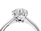 Silver Round Cut Diamond Solitaire Engagement Ring with Classic Band and Four-Prong Setting_32