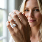 Silver Round Cut Diamond Solitaire Engagement Ring with Twisted Pavé Band and Four-Prong Setting_83