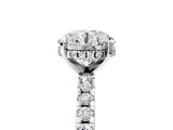Silver Round Cut Diamond Solitaire Ring with Round with Moissanite side stone Pavé Band and Four-Prong Setting_17