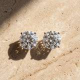 Silver 0.51 Carat E-F VVS-VS Round Diamond Stud Earrings