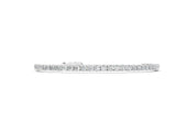 Silver Round Cut Diamond Tennis Bracelet with Box Chain and Four-Prong Setting