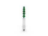 Silver Round Cut Emerald Pavé Set Thin Band_14