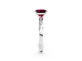Silver Round Cut Garnet Engagement Ring with Side Stone Accents and Four-Prong Setting_26