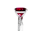 Silver Round Cut Garnet Engagement Ring with Side Stone Accents and Four-Prong Setting_29