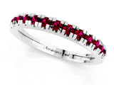 Silver Round Cut Garnet Pavé Set Thin Band_13