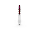 Silver Round Cut Garnet Pavé Set Thin Band_14