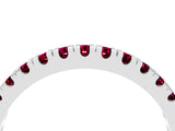 Silver Round Cut Garnet Pavé Set Thin Band_16