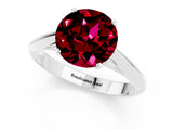 Silver Round Cut Garnet Solitaire Engagement Ring with Cathedral Setting and Four-Prong Mount_13