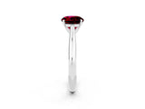 Silver Round Cut Garnet Solitaire Engagement Ring with Cathedral Setting and Four-Prong Mount_14