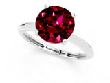Silver Round Cut Garnet Solitaire Engagement Ring with Classic Band and Four-Prong Setting_25