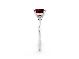 Silver Round Cut Garnet Solitaire Engagement Ring with Classic Band and Four-Prong Setting_26