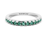 Silver Round Cut Green Sapphire Pavé Set Thin Band_6