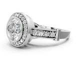 Silver Round Cut Halo Diamond Split Shank Pave Ring_13
