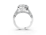 Silver Round Cut Halo Diamond Split Shank Pave Ring_16