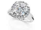 Silver Round Cut Halo Solitaire Engagement Ring with Square Band and Four-Prong Setting_13