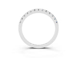 Silver Round Cut Moissanite Pavé Set Thin Band_9