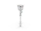 Silver Round Cut Moissanite Scattered Round Accent Ring with Prong Setting_32