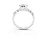 Silver Round Cut Moissanite Scattered Round Accent Ring with Prong Setting_33