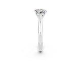 Silver Round Cut Moissanite Solitaire Engagement Ring with Cathedral Setting and Four-Prong Mount_14