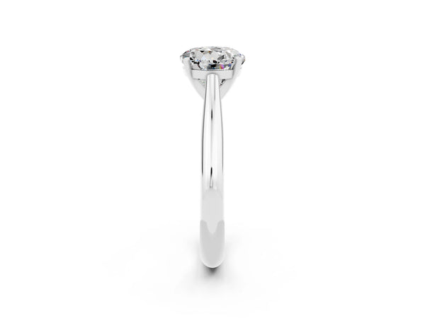 Sterling Silver Round Moissanite Solitaire Cathedral Engagement Ring with Arched Shoulders