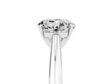 Silver Round Cut Moissanite Solitaire Engagement Ring with Cathedral Setting and Four-Prong Mount_17