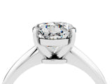 Silver Round Cut Moissanite Solitaire Engagement Ring with Classic Band and Four-Prong Setting_28