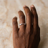 Silver Round Cut Pavé Diamond Contour Band with Milgrain Detailing_39