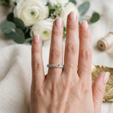 Silver Round Cut Pavé Diamond Contour Band with Milgrain Detailing_42