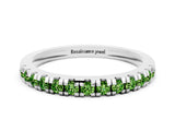 Silver Round Cut Peridot Pavé Set Thin Band_6