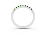 Silver Round Cut Peridot Pavé Set Thin Band_9