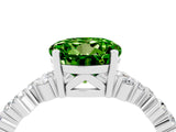 Silver Round Cut Peridot Scattered Round Accent Ring with Prong Setting_58