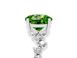 Silver Round Cut Peridot Scattered Round Accent Ring with Prong Setting_59