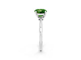 Silver Round Cut Peridot Solitaire Engagement Ring with Classic Band and Four-Prong Setting_14