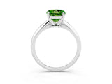 Silver Round Cut Peridot Solitaire Engagement Ring with Classic Band and Four-Prong Setting_15