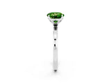 Silver Round Cut Peridot Solitaire Ring with Thin Band and Prong Setting_44