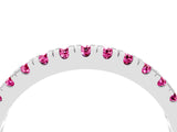 Silver Round Cut Pink Sapphire Pavé Set Thin Band_10
