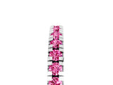 Silver Round Cut Pink Sapphire Pavé Set Thin Band_11