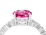 Silver Round Cut Pink Sapphire Scattered Round Accent Ring with Prong Setting_59