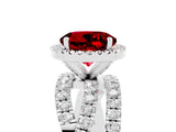 Silver Round Cut Ruby Halo Ring with Round Split Shank and Prong Setting_71