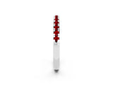Silver Round Cut Ruby Pavé Set Thin Band_8