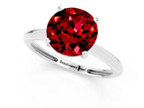 Silver Round Cut Ruby Solitaire Engagement Ring with Classic Band and Four-Prong Setting_13